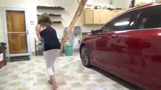 Woman Poops Leggings in Garage, ScatKings.com Scat Porn 1 ScatKings.com Scat Porn